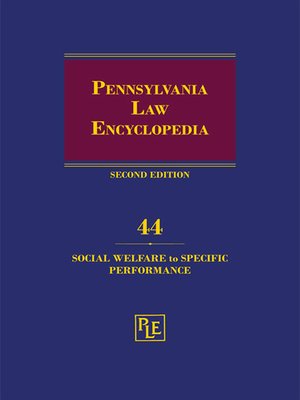 cover image of Pennsylvania Law Encyclopedia